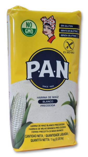 Harina Maiz Blanco PAN - Weißes Maismehl 1Kg