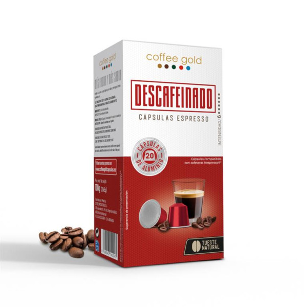 Kaffeekapseln Coffee gold - DESCAFEINADO - Nespresso kompatibel